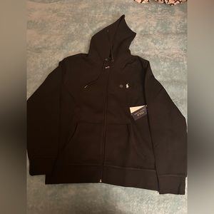 polo double knit full zip hoodie